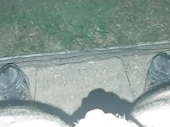 Midnight piss in the backyard