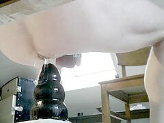 Fucking my ass with 3 big plugs - different view