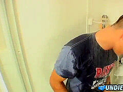 beautiful skater lad masturbating his stiff big dick in the shower