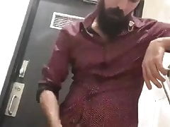 Bearded boy squirts his juice
