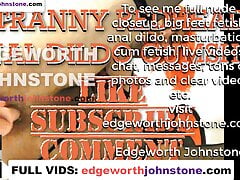 EDGEWORTH JOHNSTONE Tranny red head anal dido cumshot - Gay crossdresser in red wig ass fucking himself