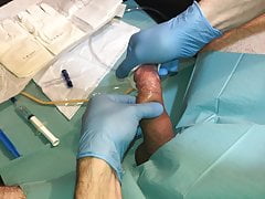 First Time painful catheter insertion peehole cumshot