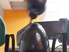 ANAL 80 mm egg shape plug going inside for dilation.  End of the standard plugs.  sesion 028. 20220225