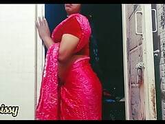 Hot sissy boy beautiful look in pink saree