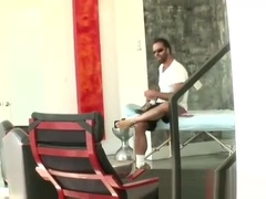 Bearded guy goes for a massage