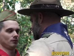 Kinky teen Mark wears sexy jockstrap during raw outdoor fuck