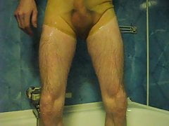 A pissing tryout in latex diaper panties