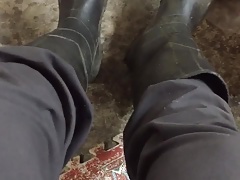 extra smelly rubber boots masturbation
