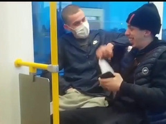 Scally Hands In Trackies - Public Wanking On Tram