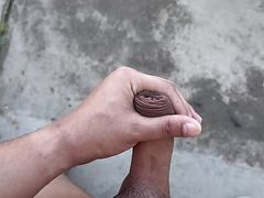 Very long exhib naked with cum (I was super horny)