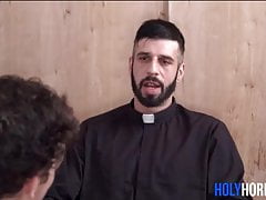 Twink Barebacked In The Priest's Office
