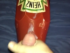 Fucking a Heinz Ketchup Bottle - Creampie Ketchup