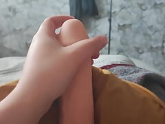 Young amateur boy with 22 cm penis masturbating alone in his room