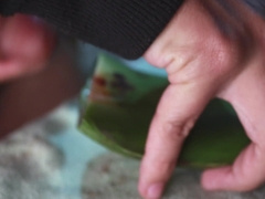 draining off with aloe vera ultil i scrotum a ginormous explosion