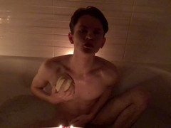 step son takes bath