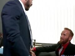 Mature red bears job interview cums to climax