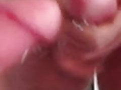 A nice creamy cumshot in a mirror.