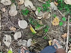 Pissing in the forest and then fucking