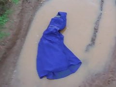 purple 2 dress in mud puddles