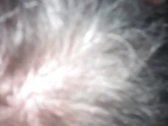 Blindfolded old security guard sucking black dick