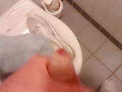 Horny jerk off on the toilet