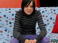 Solo wanking with emo after he is interviewed for us here