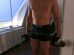 Forearm Instructing and Posing Shirtless