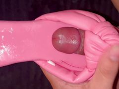 Cum on Pink Sandals