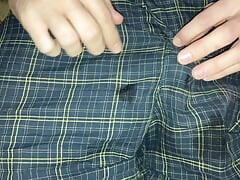 Hairy Guy Shoots a Load and Pours it on His Chin and Hairy Chest