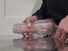 Cumpilation Curved BWC vs Clear fucktoy--Lots of jism