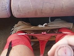 Jerking off in empty train