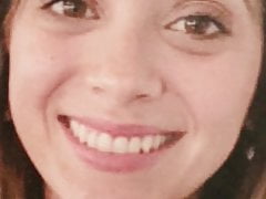 Cumtribute on cute happy girl