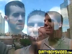 Handsome guys waste no time giving head and banging hard