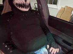 taking a major risk and using my car for a toilet, and cum all over myself