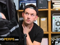 Officer Nick Fitt Takes Full Control Over Skinny Boys Asshole For Stealing A Dildo