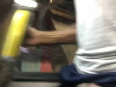 Lucas Scudellari bare on the bus