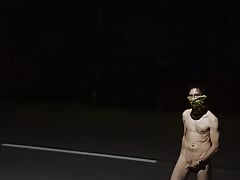 Naked on the main road