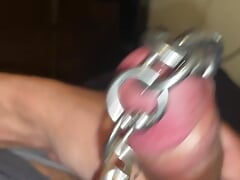 Longest chained Pierced cock ever Masturbation Part III