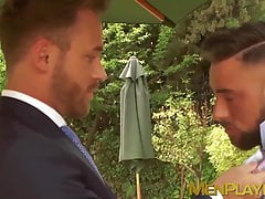 Luxurious room and two executives fucking hard after work
