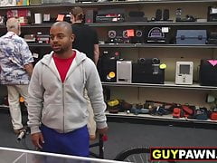 Black dude receives ass hammering in big white cock threeway
