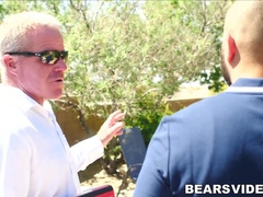 Sexy jockstrap wearing bear Dale Savage fucked hard bareback