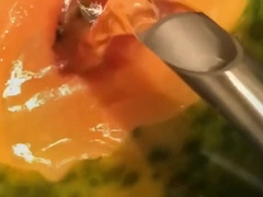 Penetrating a tight papaya that's been pre-warmed to human body temperature