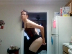 Uber-cute Femboy Crossdresses on Web cam
