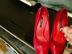 Red high heel my gf cum