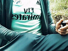 Piss wanking, drinking piss and close up cum shot in my wet trackies