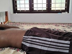 Young guy gets off solo with a close-up of his climax