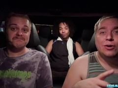 Two chubby gays tease curly Marcos and his big cock