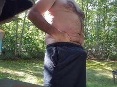 Outdoor Public Masturbation with a Cum Shot