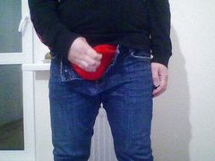 Hot boy In Blue Skinny Jeans wanking His DICK and cumming - Nixxter