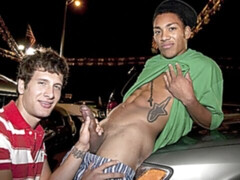 Nighttime fuck on a car with Johnny and Spencer Fox